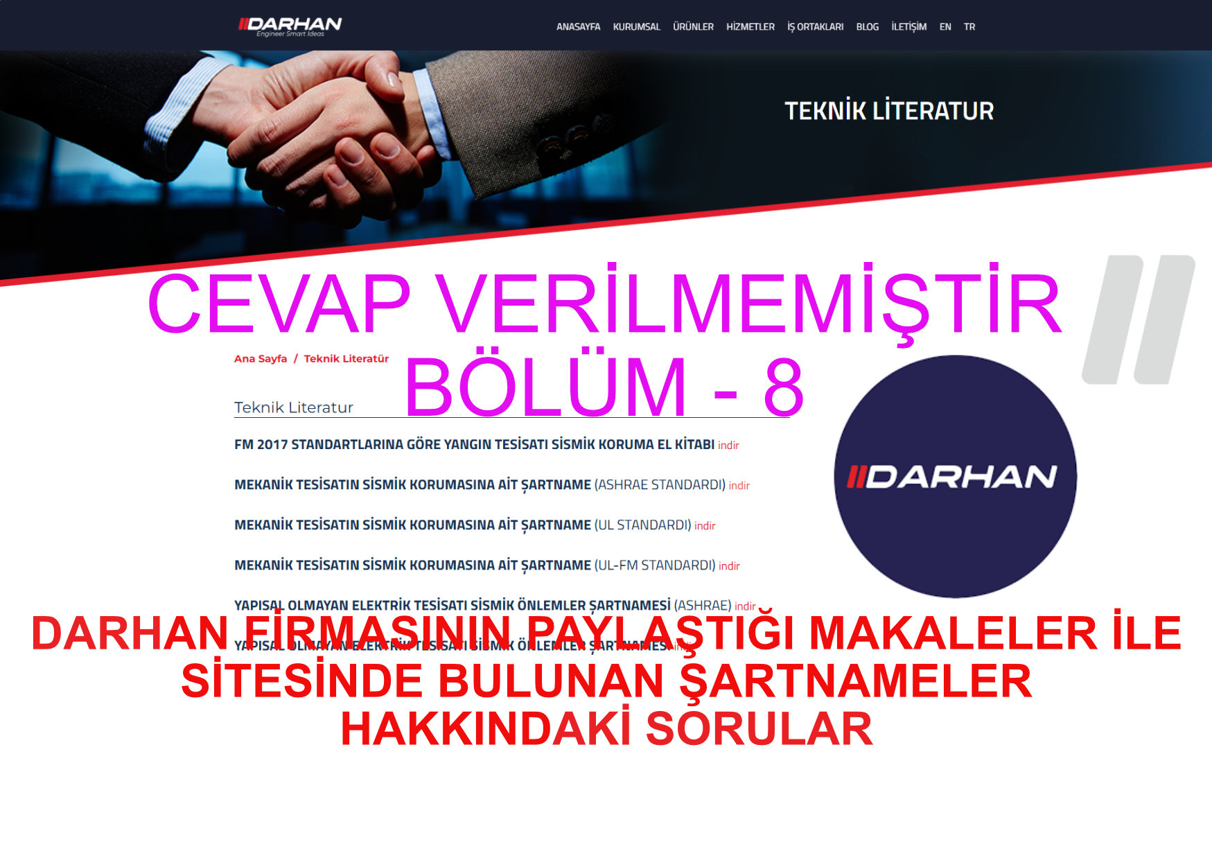 DARHAN FİRMASININ PAYLAŞTIĞI MAKALELER İLE SİTESİNDE BULUNAN ŞARTNAMELERİN DEĞERLENDİRİLMESİ – 8