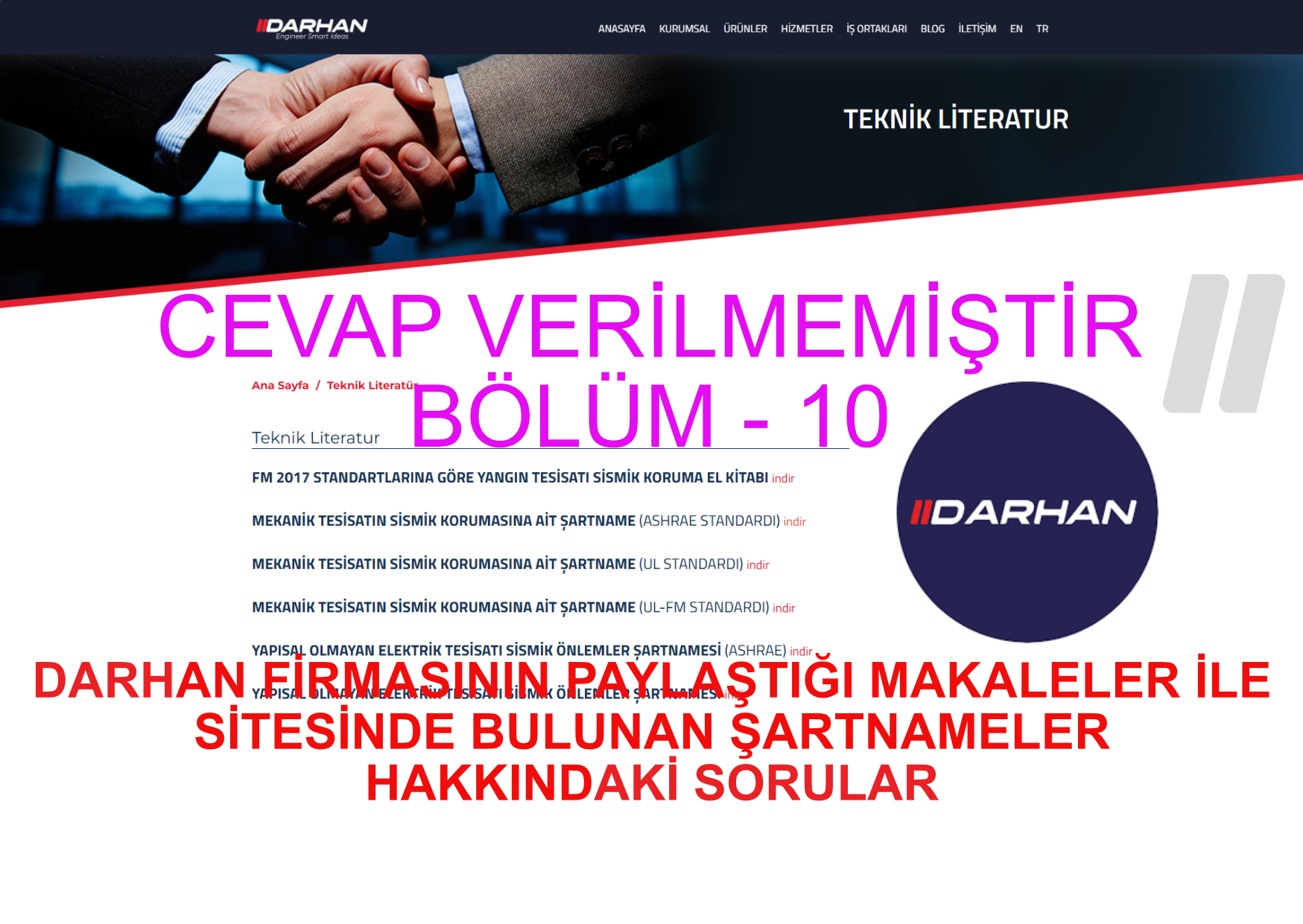DARHAN FİRMASININ PAYLAŞTIĞI MAKALELER İLE SİTESİNDE BULUNAN ŞARTNAMELERİN DEĞERLENDİRİLMESİ – 10